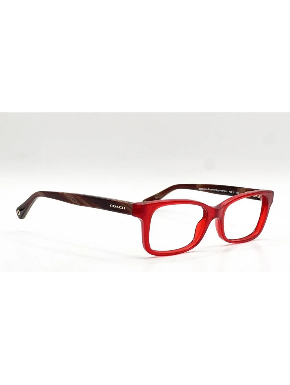 Coach HC 6047 5206 Milky Burgundy Horn Square Authentic Eyeglass Frames 49-16